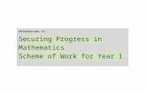 Securing Progress in Mathematics Scheme of Work for Year 1 Web viewScheme of Work: Mathematics Year 1 ... ask questions to check understanding; ... Tell the time, o’clock and half