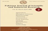 PAKISTAN JOURNAL OF SCIENTIFIC AND INDUSTRIAL …2)-M-A... · PAKISTAN JOURNAL OF SCIENTIFIC AND INDUSTRIAL RESEARCH Vol. 47, No.2 CONTENTS March - April 2004 ACKNOWLEDGEMENT i PHYSICAL