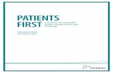 PATIENTS FIRST: A PROPOSAL TO STRENGTHEN PATIENT-CENTRED ... · PDF fileDISCUSSION PAPER December 17, 2015. 02 ... Patients First: A Proposal to Strengthen Patient-Centred Health Care