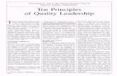 Ten Principles of Quality · PDF fileAdministrators' day-to-day tactical decisions must be linked to strategic requirements. Ten Principles of Quality Leadership The most influential