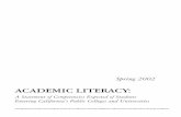 Academic Literacy Final Report - California State · PDF filePart I. Academic Literacy: Reading, ... Competencies for Students Whose Home Language is Other than English ... 4 College