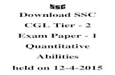Download SSC CGL Tier - 2 Exam Paper - 1 Quantitative ...studycopter.com/.../2015/06/...II-QUESTION-PAPER-1.pdf · Download SSC CGL Tier - 2 Exam Paper - 1 Quantitative Abilities