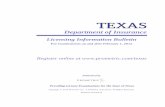 Department of Insurance - Prometric INS LI… · Direct any other questions about licensure to: Texas Department of Insurance Agent and Adjuster Licensing MC 107-1A P.O. Box 149104,