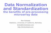 Data Normalization and Standardization - bmbolstad.combmbolstad.com/talks/Bolstad - Data Normalization and... · 1 Data Normalization and Standardization the benefits of pre-processing