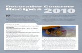 Decorative Concrete Recipes 2010 - The Visual Concrete ... · PDF file46 | | May/June 2010 Decorative Concrete Recipes2010 by Kelly O’Brien With an economy like ours, success is