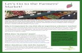 Let's Go to the Farmers' Market! - Community GroundWorkss Go to the... · Let's Go to the Farmers' Market! FAQs for early care & education sites interested in visiting farmers' markets