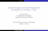 Global Divergence in Growth Regressions M. Battisti, G. …wp.comunite.it/workshop/cmc/presentations/De Arcangelis.pdf · The paper Conclusions Global Divergence in Growth Regressions