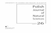 Journal of Natural - uwm.edu.pl · PDF fileThe Polish Journal of Natural Sciences is indexed and abstracted in Biological Abstracts and Biosis Previews ... (Valenciennes, 1846) w wodzie