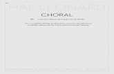 CHORAL - · PDF fileCHORAL HAL LEONARD 2009-2010 CLASSICAL ... _____48002835 Tria Carmina PaschaliaSSA, harp, guitar or harpsichord ... † _____00220148 Songs of Innocence and of