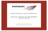 MIAM ANNUAL REPORT 2010-2011 - McGill University · PDF fileMIAM ANNUAL REPORT . 2010-2011 . ... The Nanotools laboratory continues to go from ... structural & functional material