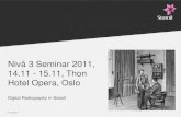 Nivå 3 Seminar 2011, 14.11 - 15.11, Thon Hotel Opera, Oslondt.sitegen.no/customers/ndt/files/Digital Radiografi.pdf · 11/14/2011 Nivå 3 Seminar 2011, 14.11 - 15.11, Thon Hotel