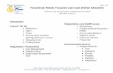 Page 1 of 16 Functional Needs Focused Care and Shelter ... 04.14.pdf · Page 3 of 16 Functional Needs Focused Care and Shelter Checklist Yes No In Process & Comments Item Shelter