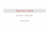 Hypothesis Testing - SCI @ Utaharpaiva/classes/UT_ece3530/hypothesis_testing.pdf · What is hypothesis testing? A statistical hypothesis is an assertion or conjecture concerning one