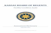 KANSAS BOARD OF REGENTS - University of Kansas · PDF fileKANSAS BOARD OF REGENTS ... to water and or wind infiltration into the structure in ... few tiles may need replaced due to