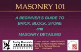 A BEGINNER’S GUIDE TO BRICK, BLOCK, STONE and MASONRY ... · PDF fileBRICK, BLOCK, STONE. and. MASONRY DETAILING. Course Number: RMMI2012x005. Rocky Mountain Masonry Institute. Bret