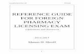 REFERENCE GUIDE FOR FOREIGN PHARMACY LICENSING · PDF fileREFERENCE GUIDE FOR FOREIGN PHARMACY ... Reference Guide For Foreign Pharmacy Licensing Exam Questions and Answers - ... Egg