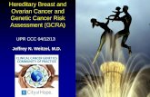 Hereditary Breast and Ovarian Cancer and Genetic Cancer ... HBOC 041213.pdf · Hereditary Breast and Ovarian Cancer and Genetic Cancer Risk Assessment (GCRA) Jeffrey N. Weitzel, M.D.