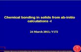 Chemical bonding in solids from ab-initio calculations -Ifolk.uio.no/ravi/FME2011/lectures/Lecture1-8-ravi-bonding1.pdf · 1 P.Ravindran, FME-course on Ab initio Modelling of solar