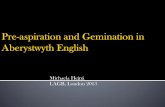 Michaela Hejná LAGB, London 2013 - · PDF fileAre pre-aspiration and gemination related in Aberystwyth English? motivation: both seemed to be conditioned by the same environments