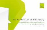 The Hard Rock Cafe case in Germany -   · PDF fileDr. Morten Petersenn, Hamburg Enforcement of non-existing trade marks The Hard Rock Cafe case in Germany