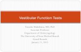 Vestibular function tests - University of Texas Medical Branch … · Tests for the dizzy patient Electro/video-nystagmography Rotary chair Computerized dynamic posturography Vestibular