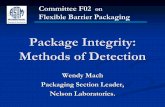 Package Integrity: Methods of Detection - ASTM · PDF filePackage Integrity: Methods of Detection Wendy Mach Packaging Section Leader, ... An integrity test for rigid containers, based