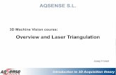 Overview and Laser Triangulation - AQsenseIntroduction to 3D Acquisition theory 3D Machine Vision course: Overview and Laser Triangulation AQSENSE S.L. Josep Forestaqsense.com/docs/theory3D.pdf ·