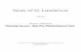 Tears of St. Lawrence – Perusal Score - Aaron Perrine · PDF filePiano Percussion 1 (Timpani) ... AARON PERRINE Tears of St. Lawrence Commissioned by the McFarland High School 9th