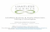 Limitless Events & Party Planners Hiring Catalogue · PDF fileLimitless Events & Party Planners Hiring Catalogue ... Tel: 074 670 5763 / 084 654 4444 Email: info@limitless-events.co.za