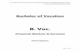Bachelor of Vocation - R J · PDF fileBachelor of Vocation B. Voc. (Financial Markets & Services) ... Natural resources, ... NABARD, SIDCs, SIDBI; State financial corporations. Non-banking