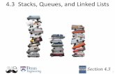 4.3 Stacks, Queues, and Linked Lists - cis.upenn.educis110/13fa/lectures/43linkedlists.pdf · • A recursive data structure. ... Linked Lists public class Node { ... Two data structures