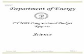 FY 2009 Congressional Budget Request · PDF fileAppropriation Account Summary FY 2009 Congressional Budget Request Page 3. Page 4. Science ... Use of prior year balances -9,920 —