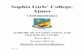 Sophia Girls’ College, · PDF file[Type text] Sophia Girls’ College, Ajmer (Autonomous) 2015-16 Paper Name Internal End Semester Total BOT- 201: Bryophytes & Pteridophytes 25 50