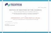 NOTICE OF MEETING OF THE COUNCIL - Riverina Water · PDF fileNOTICE OF MEETING OF THE COUNCIL ... DRAFT HEALTH AND SAFETY COMMITTEE CONSTITUTION ... and Chairperson's annual fee be