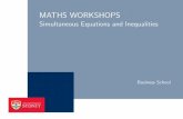 Maths Workshops - Simultaneous Equations and …garthtarr.com/wp-content/uploads/2013/08/SimultaneousEqns.pdf · MATHS WORKSHOPS Simultaneous Equations and Inequalities ... Parameters