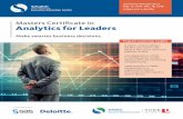 Masters Certificate in Analytics for Leaders - SEECseec.schulich.yorku.ca/wp-content/uploads/2017/10/MC-Data... · Masters Certificate in Analytics for Leaders ... There are lots