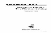 Reviewing Physics: The Physical Setting · PDF fileANSWER KEY Reviewing Physics: The Physical Setting THIRD EDITION Amsco School Publications,Inc. 315 Hudson Street / New York,N.Y.10013