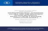 ENTREPRENEURIAL INTENTION, VALUES, AND THE · PDF fileENTREPRENEURIAL INTENTION, VALUES, AND THE REASONED ... AND THE REASONED ACTION APPROACH: RESULTS FROM A RUSSIAN ... perceived