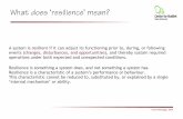 What does ‘resilience’ mean? - resilienthealthcare.netresilienthealthcare.net/onewebmedia/EH presentation (final).pdf · What does ‘resilience’ mean? A system is resilient