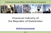 Chemical Industry of the Republic of Uzbekistan - · PDF fileChemical industry of the Republic of Uzbekistan includes ... (Decree of the President of the Republic of Uzbekistan ...