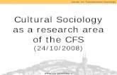 Cultural Sociology as a research area of the CFS · PDF fileCultural Sociology as a research area ... • Beyond the production of culture perspective ... Factors in Joke Perception