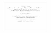 Constructing a Good Dissertation - · PDF fileConstructing a Good Dissertation A Practical Guide to Finishing a Master’s, MBA or PhD on Schedule ... find the title, author and publisher