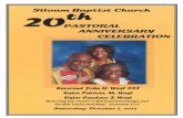 20th Pastoral Anniversary Celebration Program - … PASTORAL ANNIVERSA… · We thank God that He sent you our way. Thank you for praying with us ... both and Sister Candace. Thanks