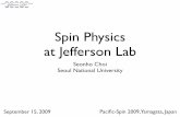 0 at Jefferson Lab - SNUq2c.snu.ac.kr/presentation_file/Pacific-Spin2009Choi.pdf · • Introduction to spin physics at Jefferson Lab • Longitudinal and ... A. Deur, V. Burkert,