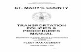 TRANSPORTATION POLICIES & PROCEDURES … Policies and ... ST. MARY’S COUNTY TRANSPORTATION POLICIES & PROCEDURES MANUAL Department of Public ... relate to public health and safety