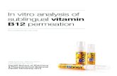 In vitro analysis of sublingual vitamin B12 permeation · PDF fileIn vitro analysis of sublingual vitamin B12 permeation ... Sublingual drug delivery utilises the ... non-keratinised