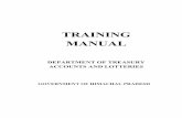 TRAINING MANUAL - Himachaladmis.hp.nic.in/esalary/treasury/TrainingManual_A1b.pdf · Treasury Manual Establishment, Budget and Accounts Matters ... • Process monthly salary of all