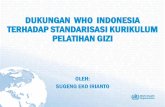 DUKUNGAN WHO INDONESIA TERHADAP …file.persagi.org/share/84 Sugeng Eko Irianto - Dukungan WHO.pdf · penting untuk mengurangi “length of stay” pasien di RS dan “patient safety”