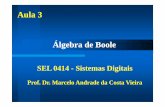 Aula 3Aula 3 - Página Pessoal de José Matiasjosematias.pt/Alunos/AlgebraBoole.pdf · zTodas as expressões Booleanas consistem de combinações de f nçõesfunções OR, AND e NOT;