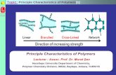 Principle Characteristics of Polymers -  · PDF fileTopic: Principle Characteristics of Polymers: ... Poly(vinyl chloride) T g = 81oC ... •Easy processing poly